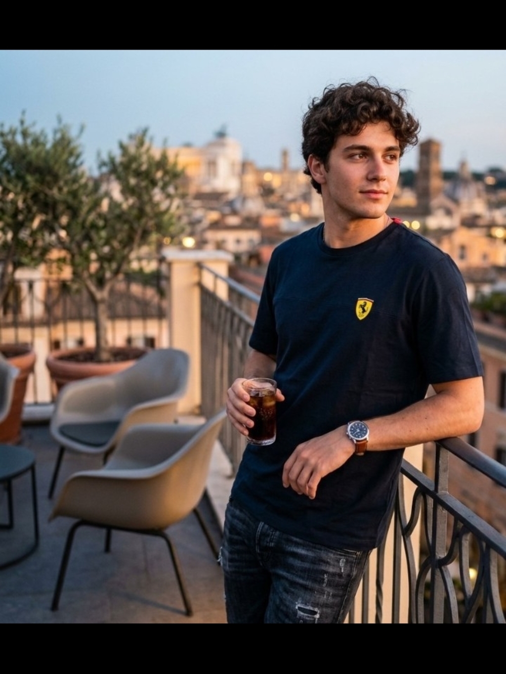 Y2K Ferrari Black crewneck t-shirt